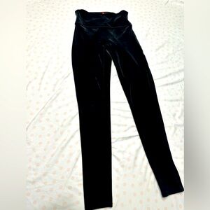 Spanx black velvet leggings